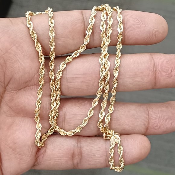 10kt real gold rope chain 24 inches